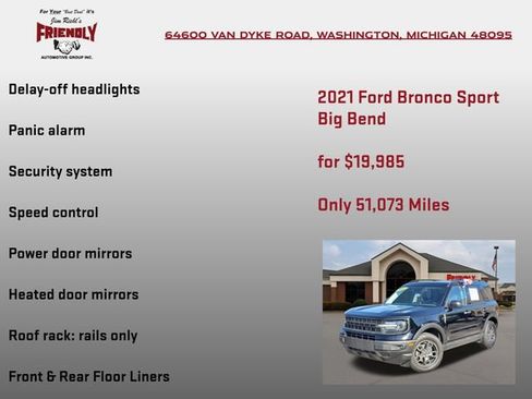 Used 2021 Ford Bronco Sport Big Bend w/ Big Bend Package AWD/4WD image 30