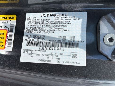 Used 2021 Ford Mustang Coupe w/ Equipment Group 101A RWD image 35