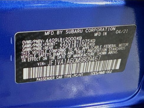 Used 2021 Subaru WRX Base image 38