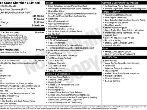 New 2026 Jeep Grand Cherokee L Limited w/ Luxury Tech Group II AWD/4WD image 54