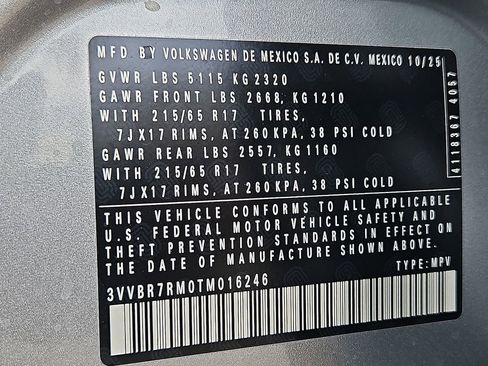 New 2026 Volkswagen Tiguan S image 15