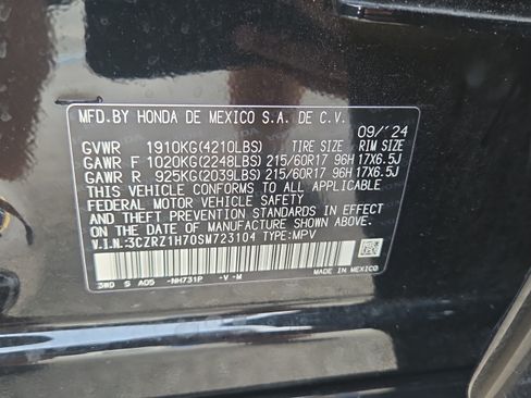 Certified 2025 Honda HR-V EX-L image 38