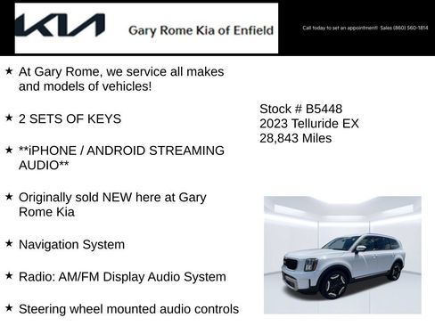 Certified 2023 Kia Telluride EX w/ EX Captain's Chair Package AWD/4WD image 14