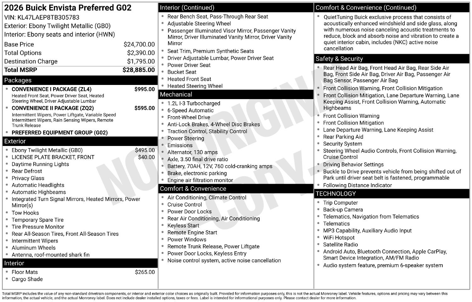New 2026 Buick Envista Sport Touring w/ Convenience I Package FWD image 25