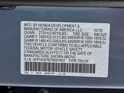 New 2026 Honda Ridgeline RTL image 23