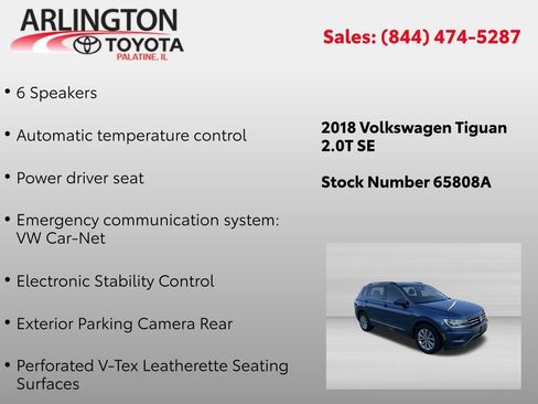 Used 2018 Volkswagen Tiguan SE AWD/4WD image 2