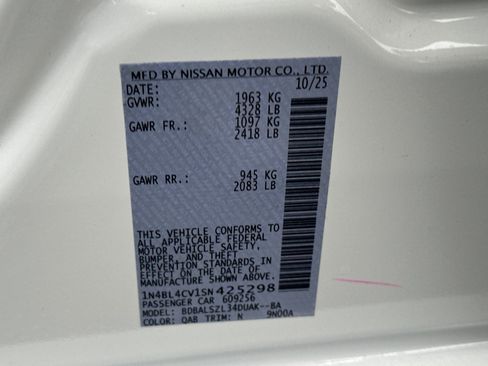 New 2025 Nissan Altima 2.5 SR image 26