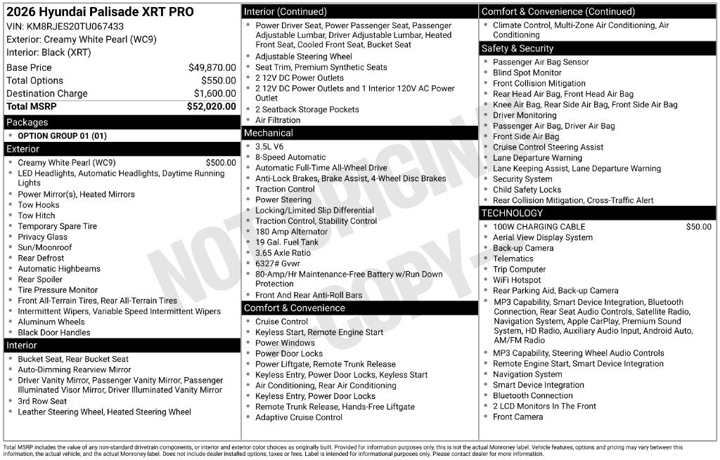 Certified 2026 Hyundai Palisade XRT Pro AWD/4WD image 34