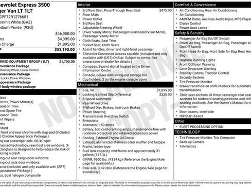 Used 2024 Chevrolet Express 3500 LT w/ LT Preferred Equipment Group RWD image 42