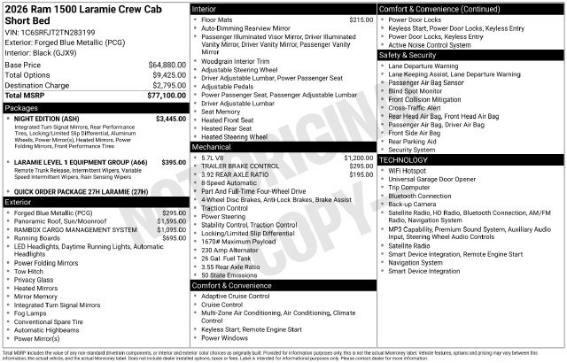 Used 2026 RAM 1500 Laramie w/ Night Edition AWD/4WD image 20