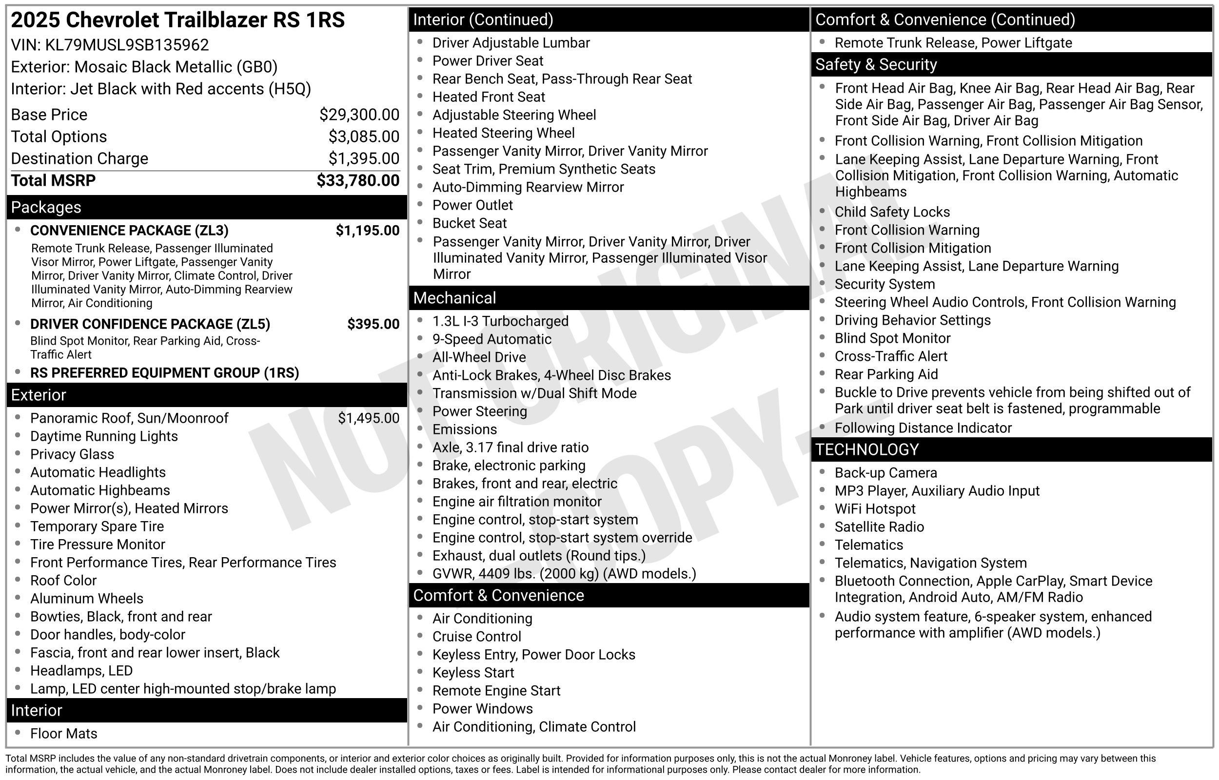 Used 2025 Chevrolet TrailBlazer RS w/ Convenience Package AWD/4WD image 2