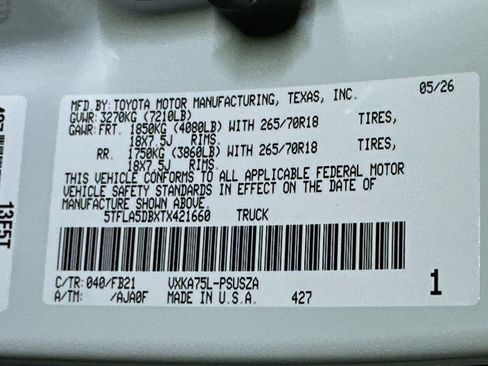 New 2026 Toyota Tundra SR5 AWD/4WD image 16
