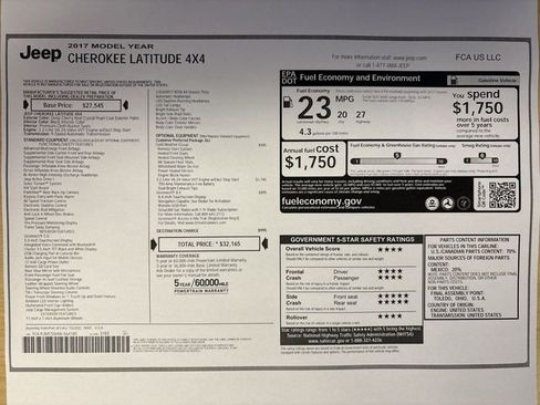 Used 2017 Jeep Cherokee Latitude w/ Cold Weather Group image 54