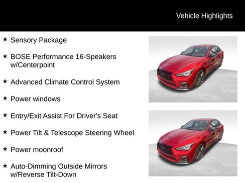 Used 2019 INFINITI Q50 Red Sport 400 w/ Sensory Package AWD/4WD image 6