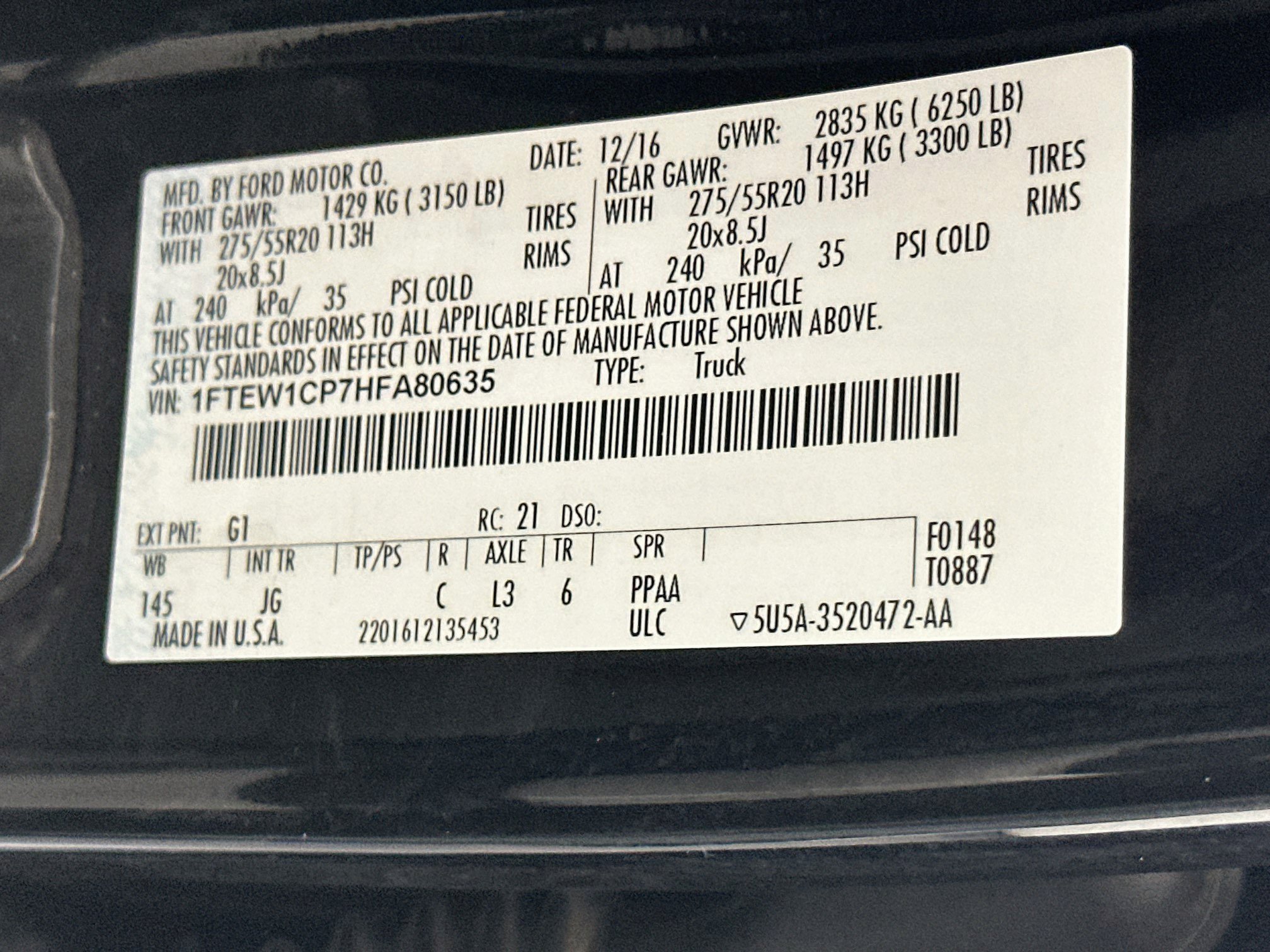 Used 2017 Ford F150 XL w/ Equipment Group 101A Mid RWD image 12