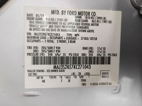 Used 2019 Ford EcoSport Titanium w/ Interior Protection Package FWD image 95