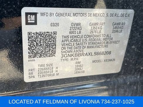 Certified 2020 Chevrolet Blazer LT w/ LPO, Floor Liner Package FWD image 10