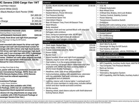 Used 2025 GMC Savana 2500 w/ Driver Convenience Package RWD image 4