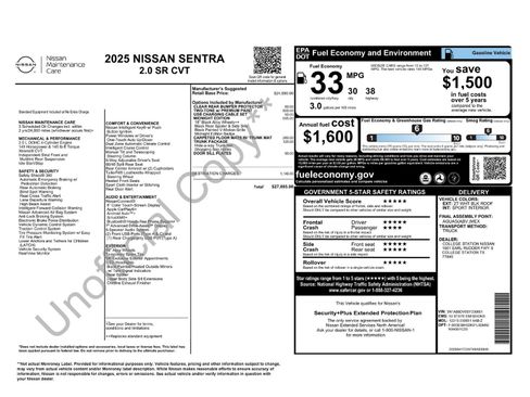 Certified 2025 Nissan Sentra SR w/ Midnight Edition FWD image 31