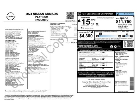 Used 2024 Nissan Armada Platinum w/ Cargo Package AWD/4WD image 10