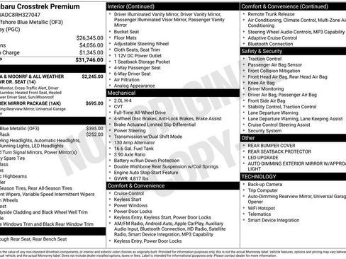 Used 2024 Subaru Crosstrek 2.0i Premium image 29