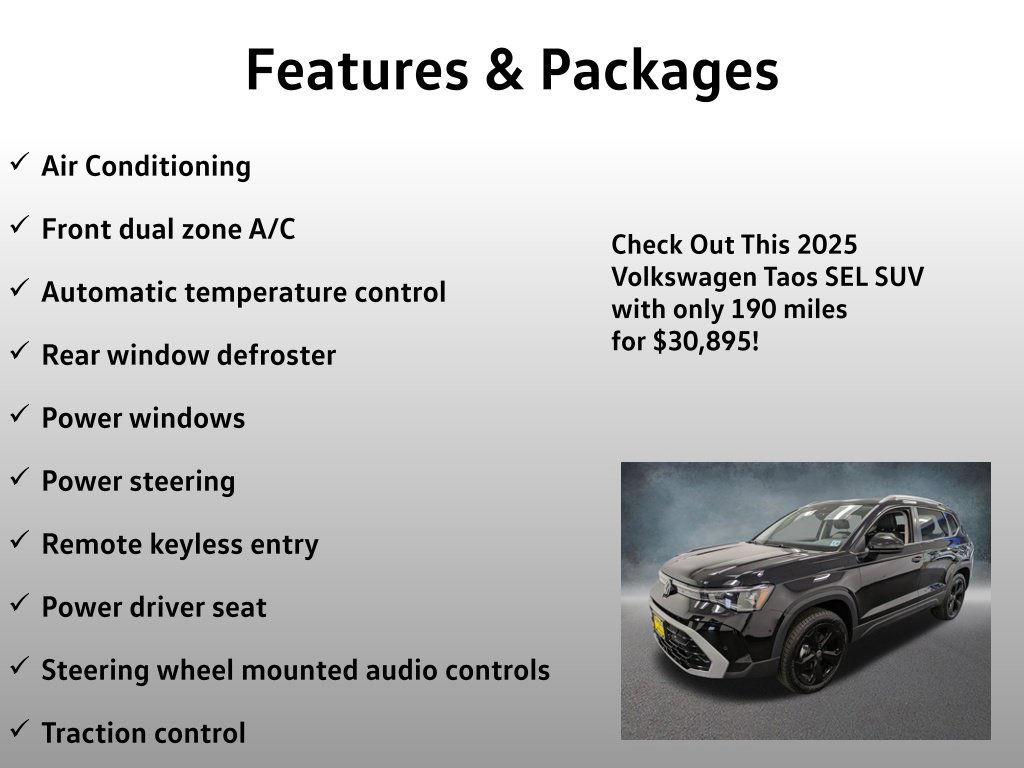 Used 2025 Volkswagen Taos SEL w/ Black Wheel Plus Package AWD/4WD image 8