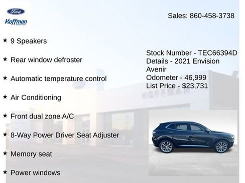 Used 2021 Buick Envision Avenir w/ Technology Package II image 15