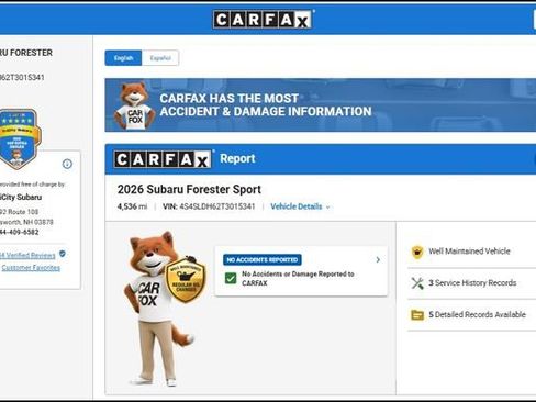 Certified 2026 Subaru Forester Sport AWD/4WD image 1