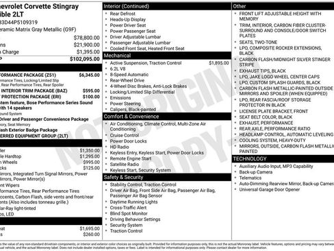 Used 2023 Chevrolet Corvette Stingray Preferred Conv w/ Z51 Performance Package RWD image 35