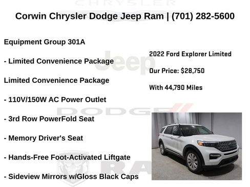 Used 2022 Ford Explorer Limited w/ Class IV Trailer Tow Package image 6