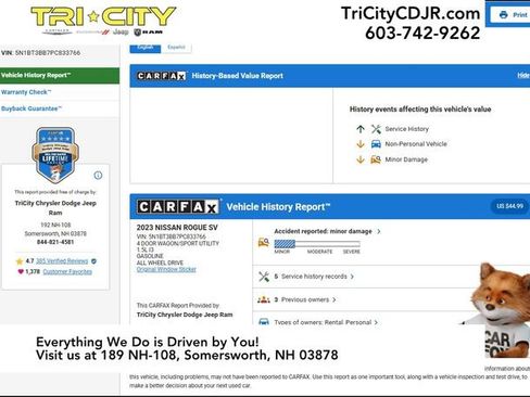 Used 2023 Nissan Rogue SV image 3