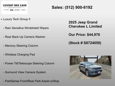 New 2025 Jeep Grand Cherokee L Limited w/ Luxury Tech Group II RWD image 12