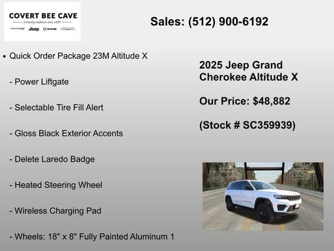 New 2025 Jeep Grand Cherokee Altitude AWD/4WD image 12