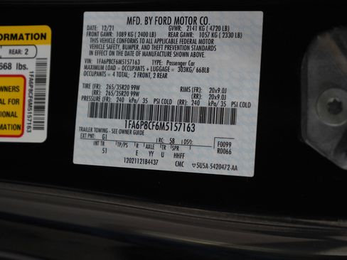Used 2021 Ford Mustang GT Premium w/ Equipment Group 401A RWD image 27