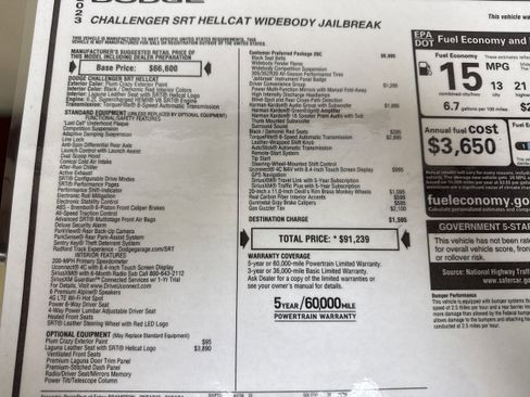 Used 2023 Dodge Challenger SRT Hellcat RWD image 48
