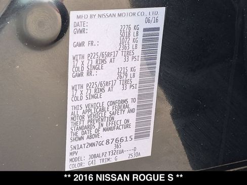 Used 2016 Nissan Rogue S w/ S Family Package FWD image 28