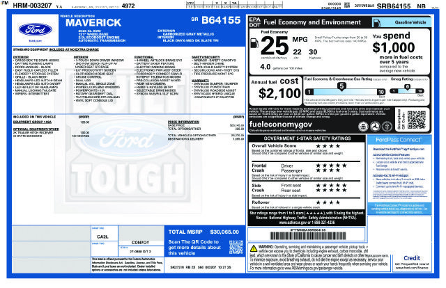 Used 2025 Ford Maverick XL w/ Equipment Group 102A AWD/4WD image 36