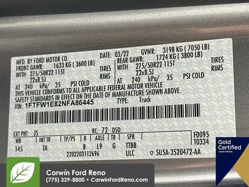 Certified 2022 Ford F150 Limited AWD/4WD image 38