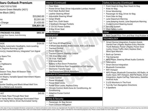 Used 2025 Subaru Outback Premium w/ Popular Package #1A AWD/4WD image 22