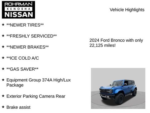 Used 2024 Ford Bronco Raptor w/ Interior Carbon Fiber Pack 6 AWD/4WD image 8