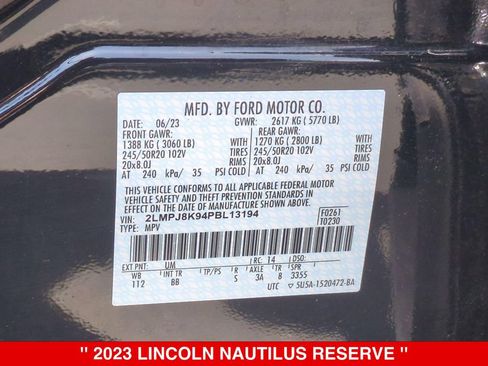 Used 2023 Lincoln Nautilus Reserve w/ Monochromatic Package AWD/4WD image 26