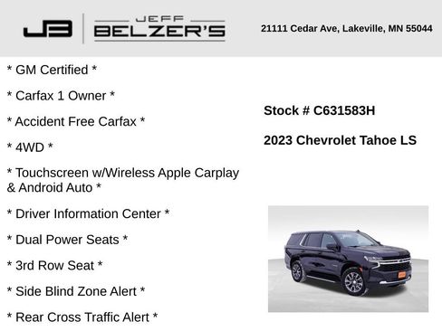 Certified 2023 Chevrolet Tahoe LS w/ Driver Alert Package image 2