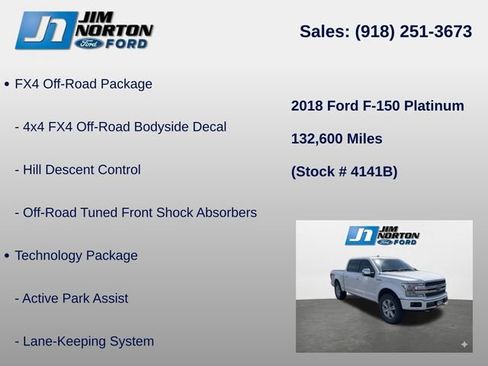 Used 2018 Ford F150 Platinum w/ Equipment Group 701A Luxury AWD/4WD image 8