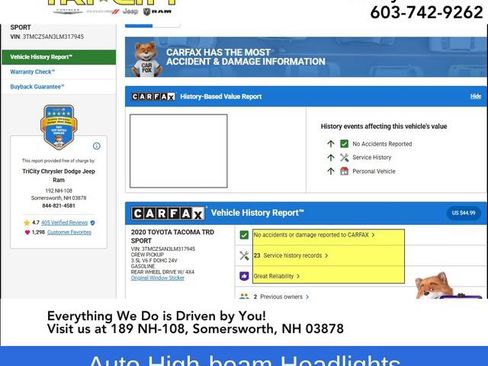 Used 2020 Toyota Tacoma TRD Sport w/ TRD Premium Sport Package image 14