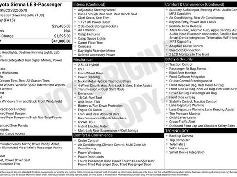 Used 2025 Toyota Sienna LE FWD image 5
