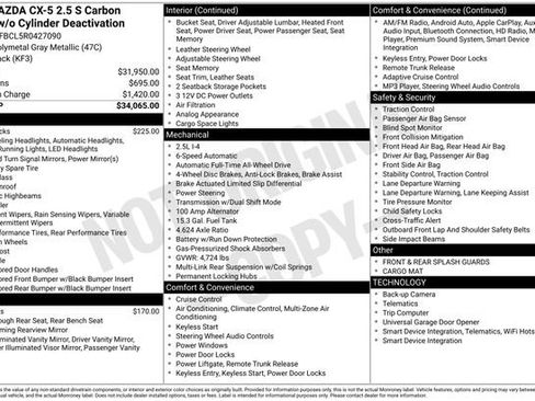Used 2024 MAZDA CX-5 Carbon Edition AWD/4WD image 26