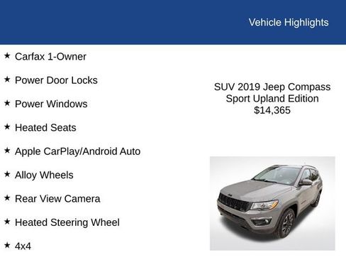 Used 2019 Jeep Compass Sport image 2