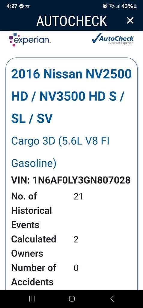 Used 2016 Nissan NV 3500 S w/ Power Package RWD image 18