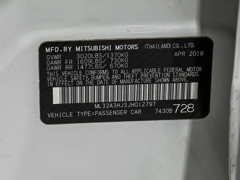 Used 2018 Mitsubishi Mirage ES FWD image 66