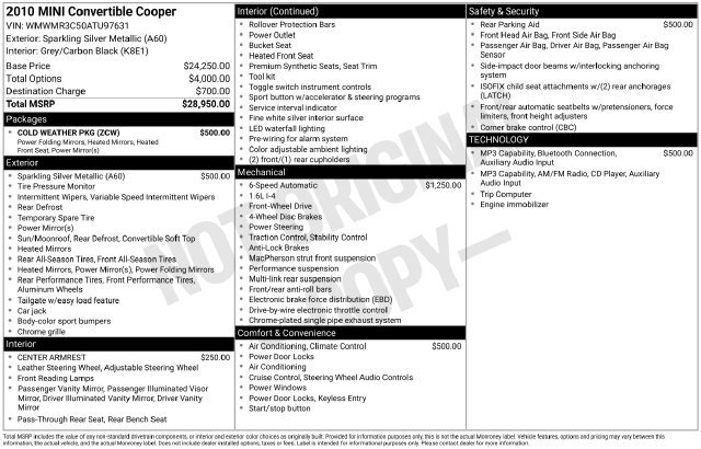 Used 2010 MINI Cooper Convertible w/ Cold Weather Pkg FWD image 16